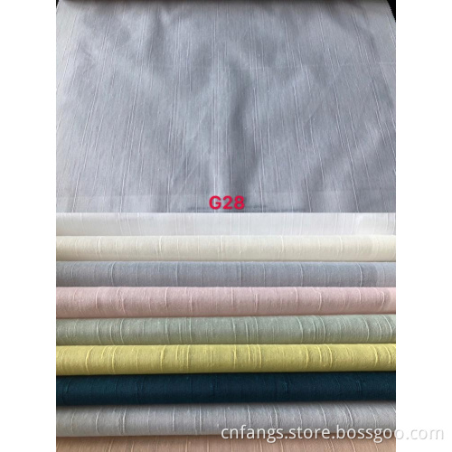 Natural Style Linen Voile Jacquard Curtain Fabric